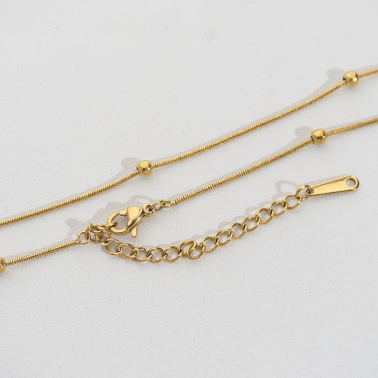 Satellite Bead Chain Stainless Steel PVD Gold Plated Rantai Kalung Satelit Hypoallergenic