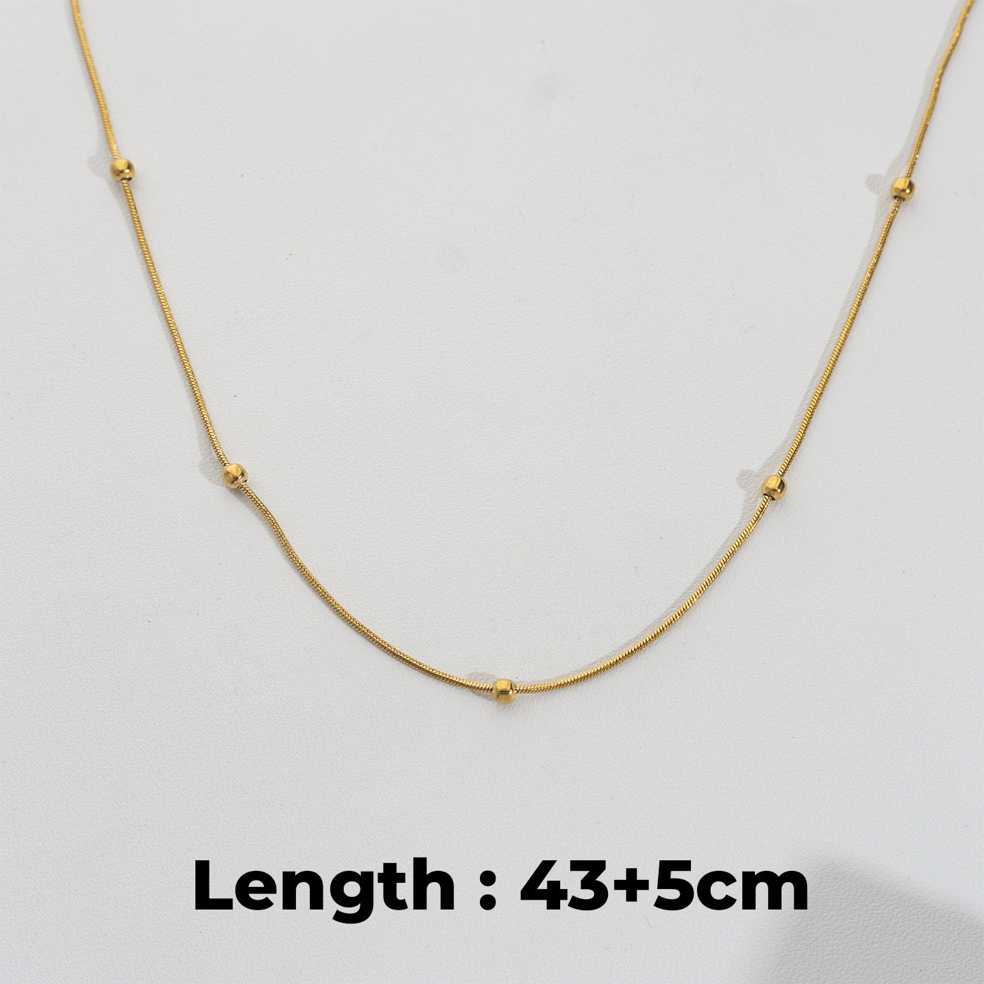 Satellite Bead Chain Stainless Steel PVD Gold Plated Rantai Kalung Satelit Hypoallergenic