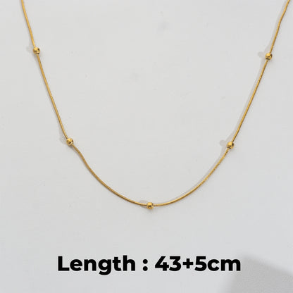 Satellite Bead Chain Stainless Steel PVD Gold Plated Rantai Kalung Satelit Hypoallergenic