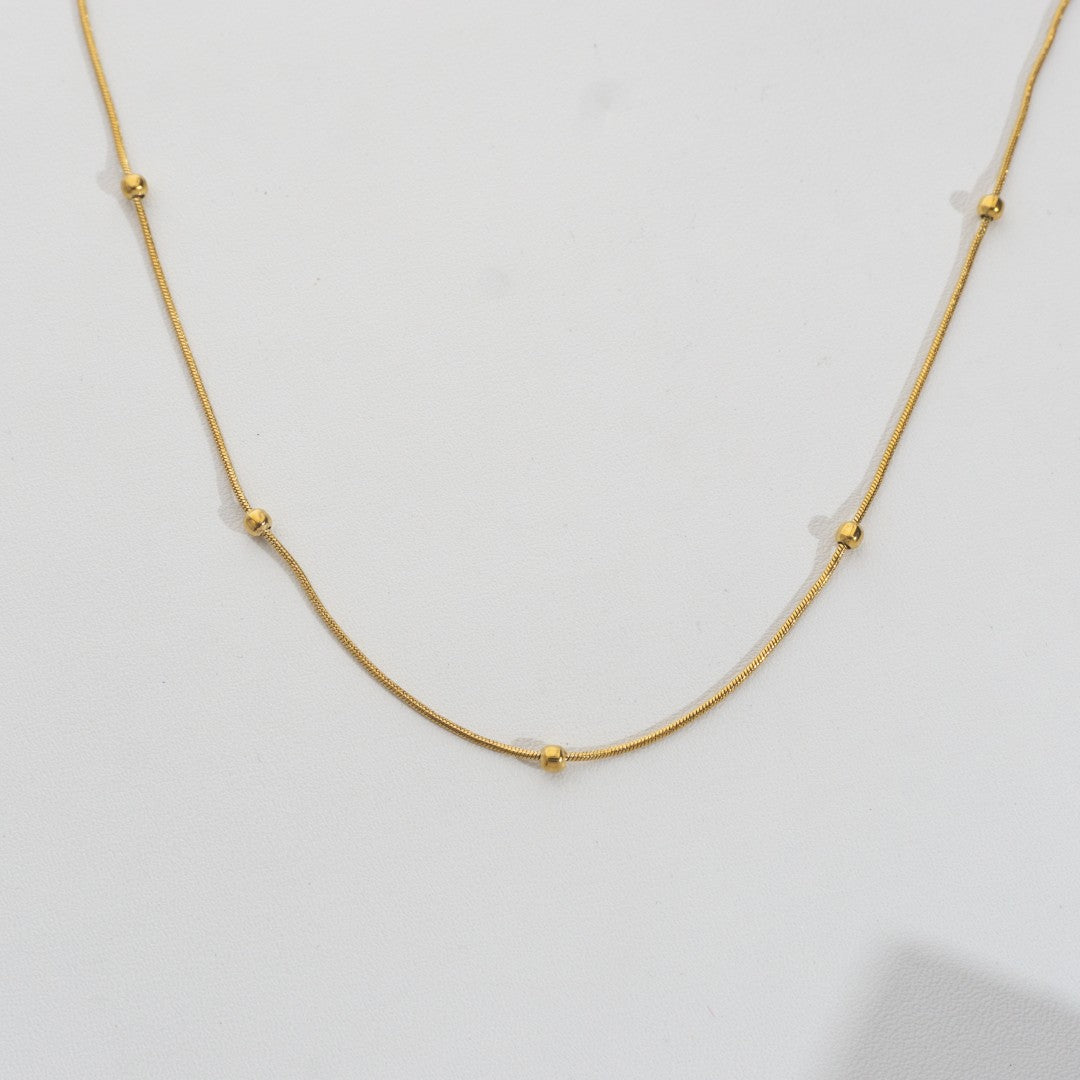 Satellite Bead Chain Stainless Steel PVD Gold Plated Rantai Kalung Satelit Hypoallergenic