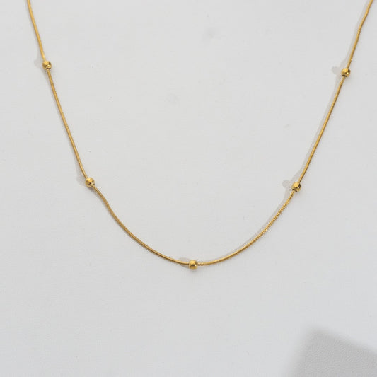 Satellite Bead Chain Stainless Steel PVD Gold Plated Rantai Kalung Satelit Hypoallergenic