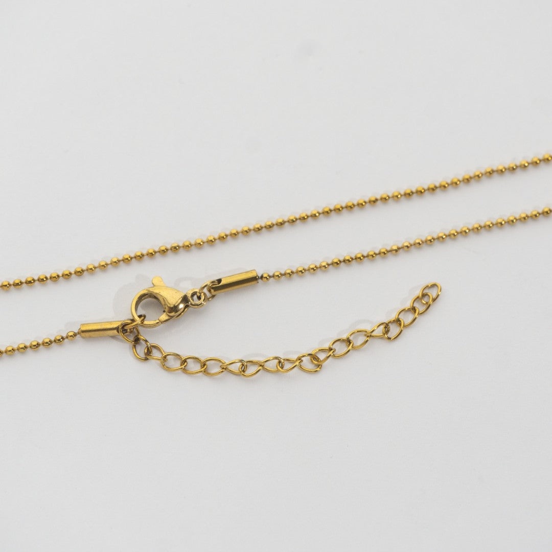 Classic Ball Chain Necklace Stainless Steel PVD Gold Plated Rantai Kalung Bola Hypoallergenic