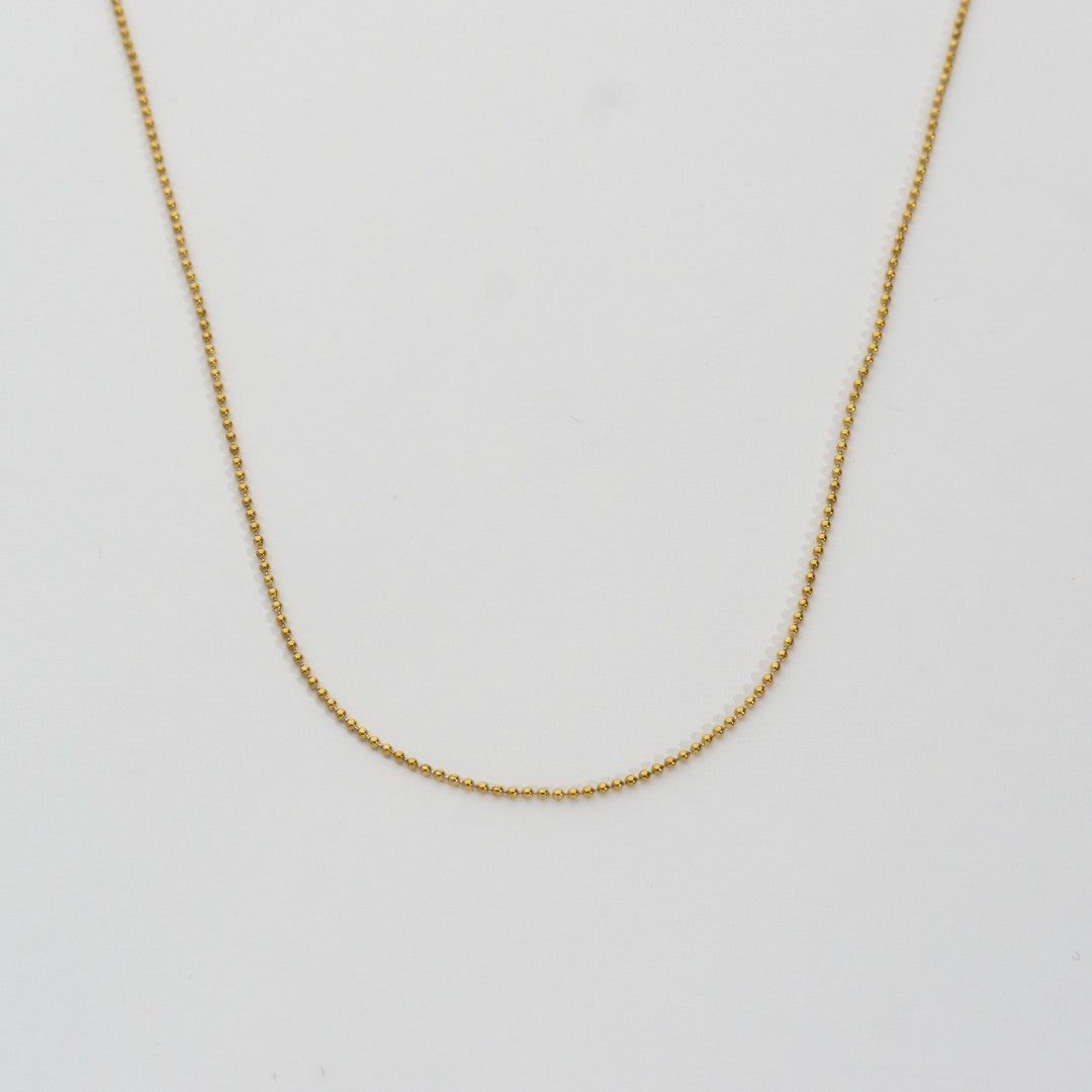 Classic Ball Chain Necklace Stainless Steel PVD Gold Plated Rantai Kalung Bola Hypoallergenic