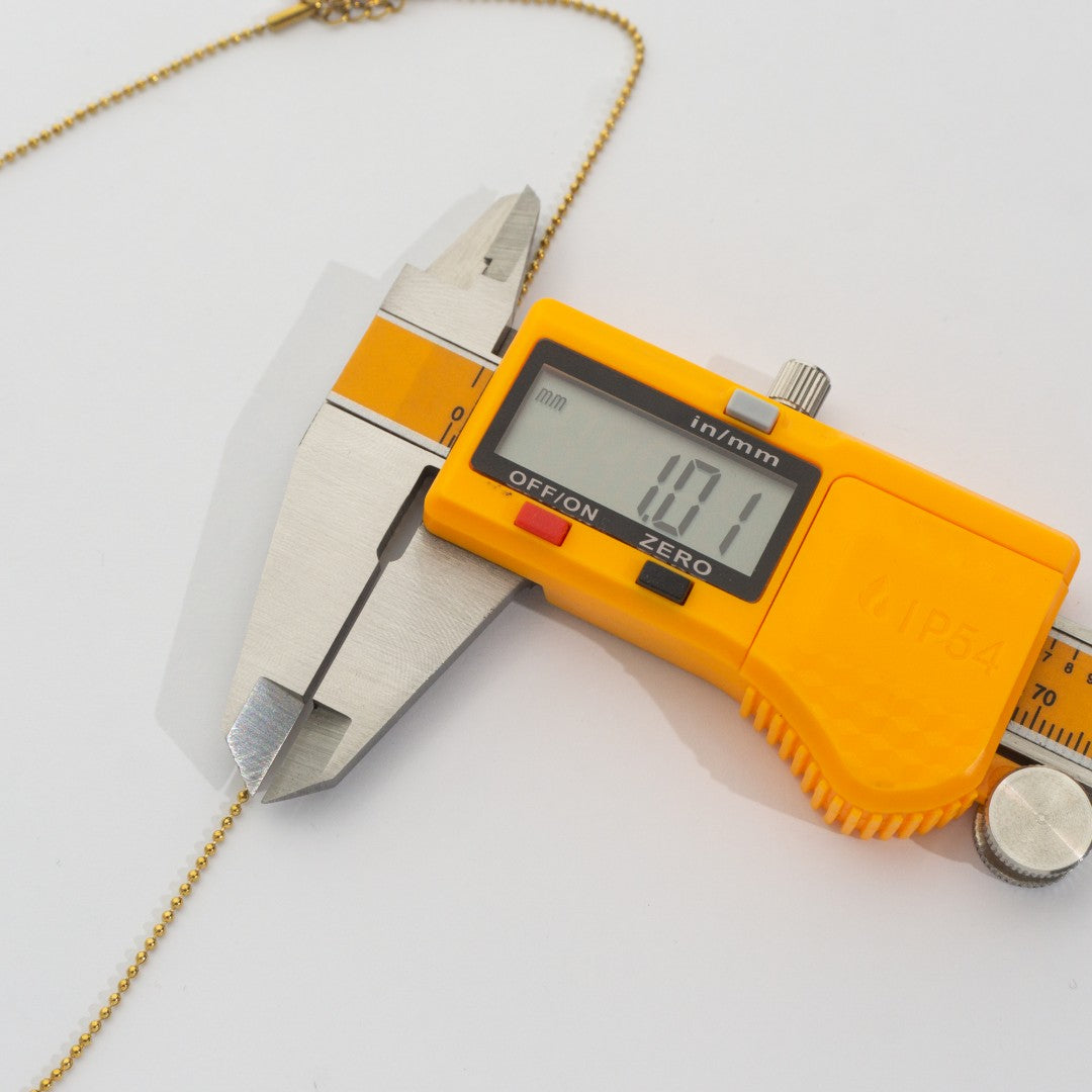 Classic Ball Chain Necklace Stainless Steel PVD Gold Plated Rantai Kalung Bola Hypoallergenic