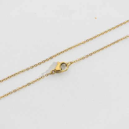 (47cm) Dainty Rolo Chain Necklace Stainless Steel PVD Gold Plated Rantai Kalung Hypoallergenic