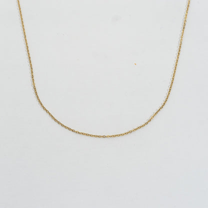 (47cm) Dainty Rolo Chain Necklace Stainless Steel PVD Gold Plated Rantai Kalung Hypoallergenic