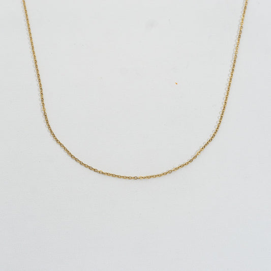 (47cm) Dainty Rolo Chain Necklace Stainless Steel PVD Gold Plated Rantai Kalung Hypoallergenic