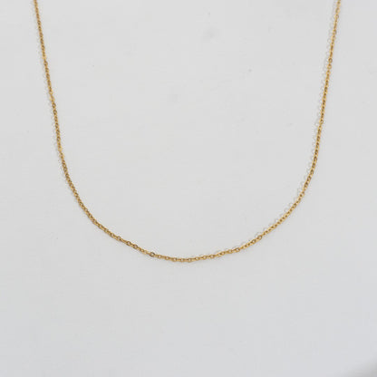 (40cm) Dainty Rolo Chain Necklace Stainless Steel PVD Gold Plated Rantai Kalung Hypoallergenic