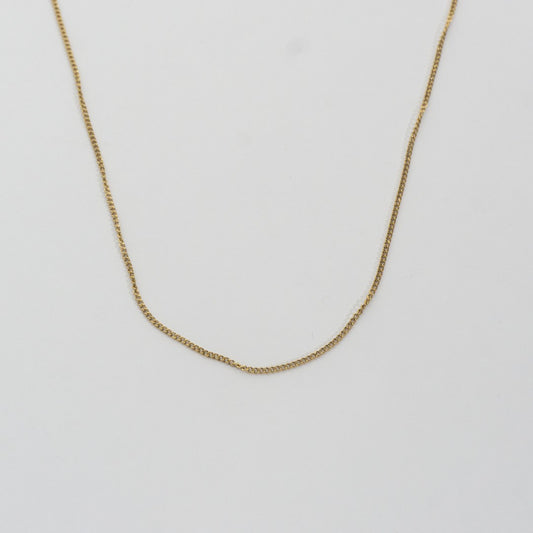 (54+5cm) Minimalist Curb Chain Necklace Stainless Steel PVD Gold Plated Rantai Kalung Pipih Hypoallergenic