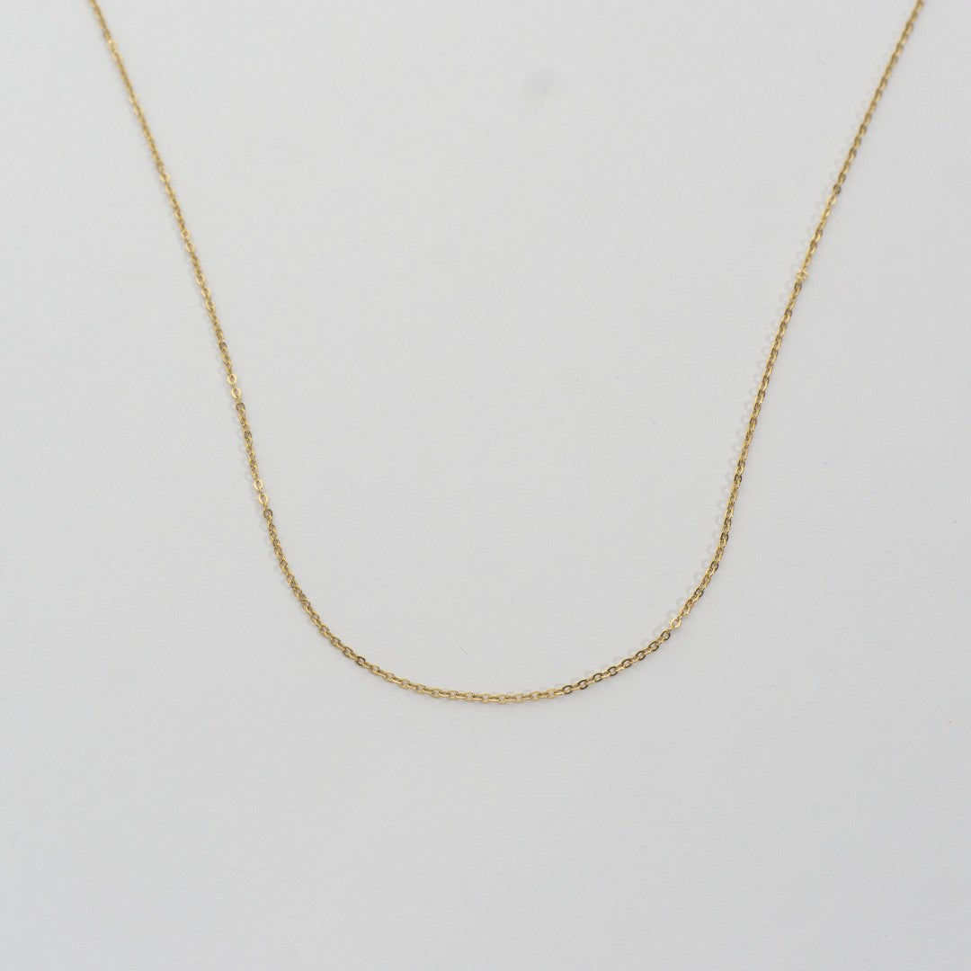 (43+5cm) Dainty Rolo Chain Necklace Stainless Steel PVD Gold Plated Rantai Tipis Hypoallergenic