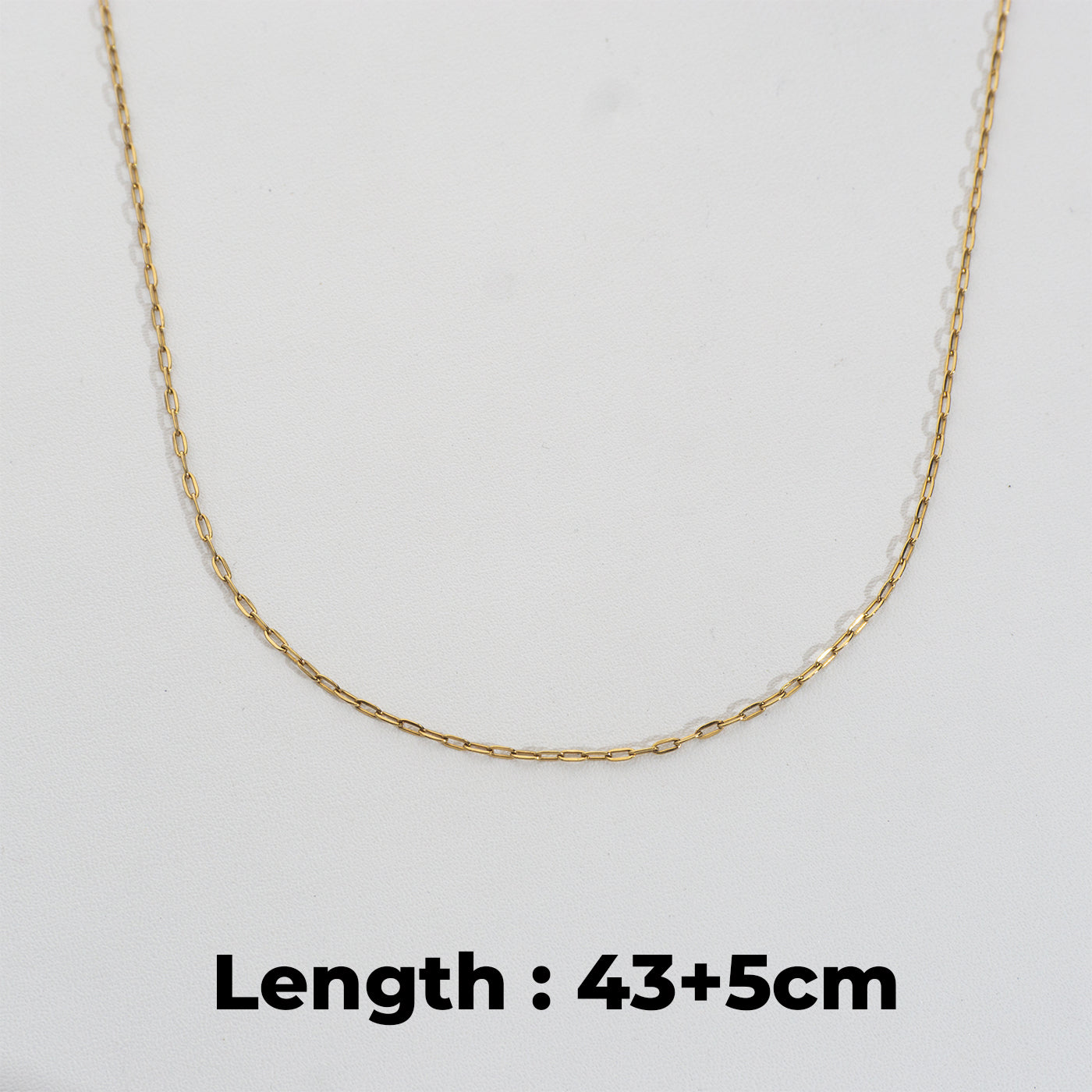 (1.4mm) Mini Oval Paperclip Chain Necklace Stainless Steel PVD Gold Plated Rantai Kalung Oval Hypoallergenic