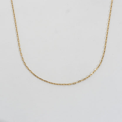 (1.4mm) Mini Oval Paperclip Chain Necklace Stainless Steel PVD Gold Plated Rantai Kalung Oval Hypoallergenic