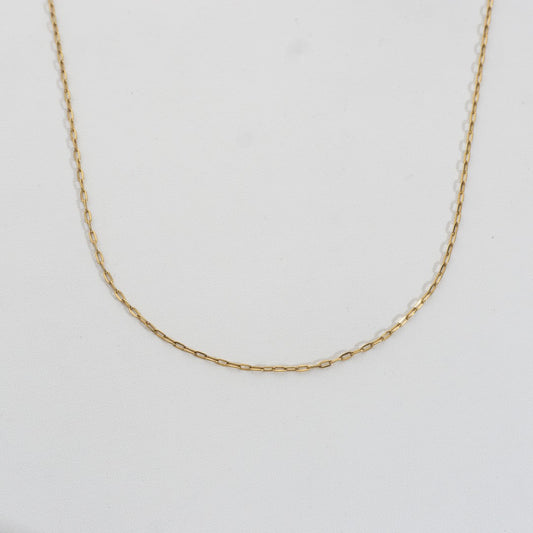 (1.4mm) Mini Oval Paperclip Chain Necklace Stainless Steel PVD Gold Plated Rantai Kalung Oval Hypoallergenic