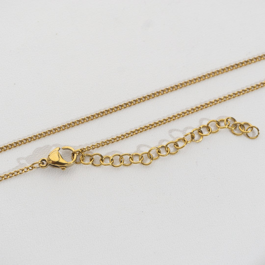 Gold Curb Chain Necklace Stainless Steel PVD Gold Plated Rantai Kalung Hypoallergenic