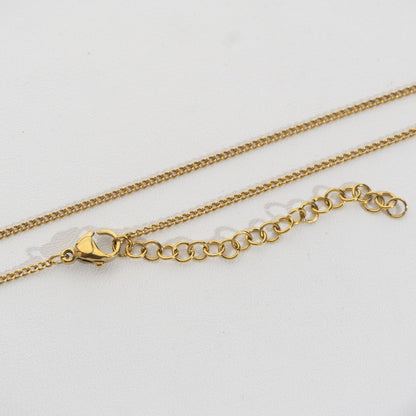 Gold Curb Chain Necklace Stainless Steel PVD Gold Plated Rantai Kalung Hypoallergenic
