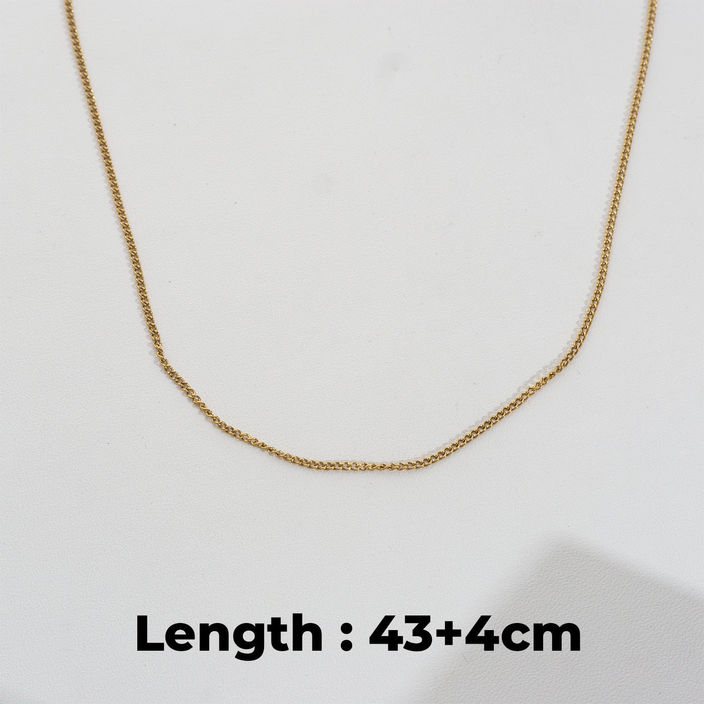 Gold Curb Chain Necklace Stainless Steel PVD Gold Plated Rantai Kalung Hypoallergenic