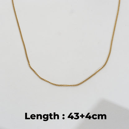 Gold Curb Chain Necklace Stainless Steel PVD Gold Plated Rantai Kalung Hypoallergenic