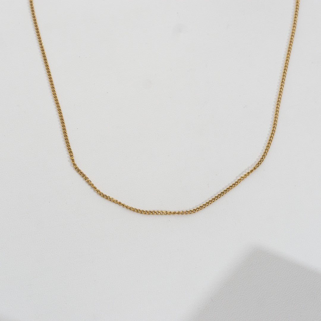 Gold Curb Chain Necklace Stainless Steel PVD Gold Plated Rantai Kalung Hypoallergenic