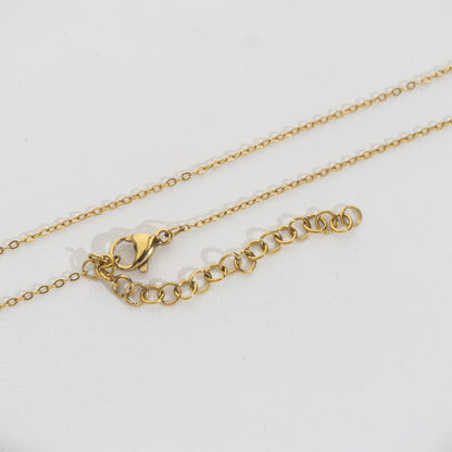 Dainty Rolo Chain Necklace Stainless Steel PVD Gold Plated Rantai Kalung Hypoallergenic