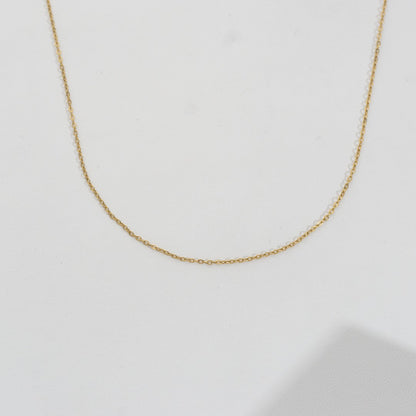 Dainty Rolo Chain Necklace Stainless Steel PVD Gold Plated Rantai Kalung Hypoallergenic