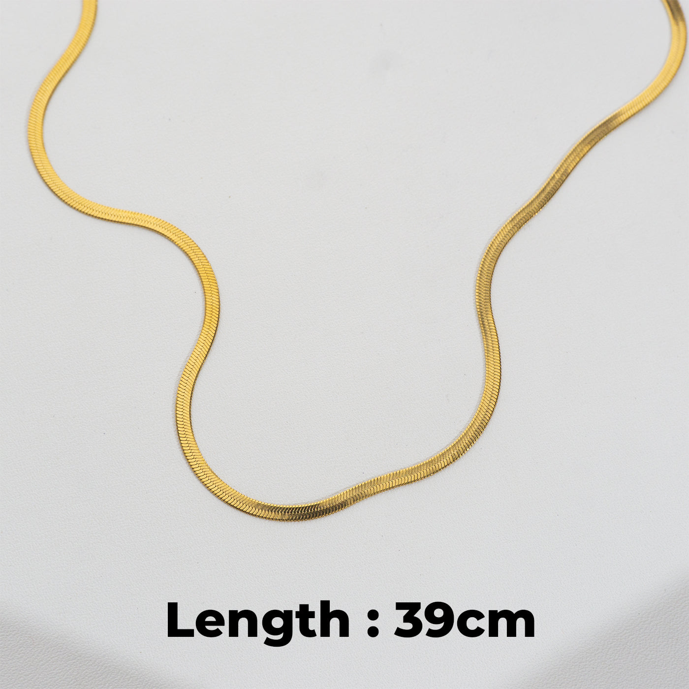 Gold Snake Chain Necklace Stainless Steel PVD Gold Plated Rantai Kalung Ular Pipih Hypoallergenic