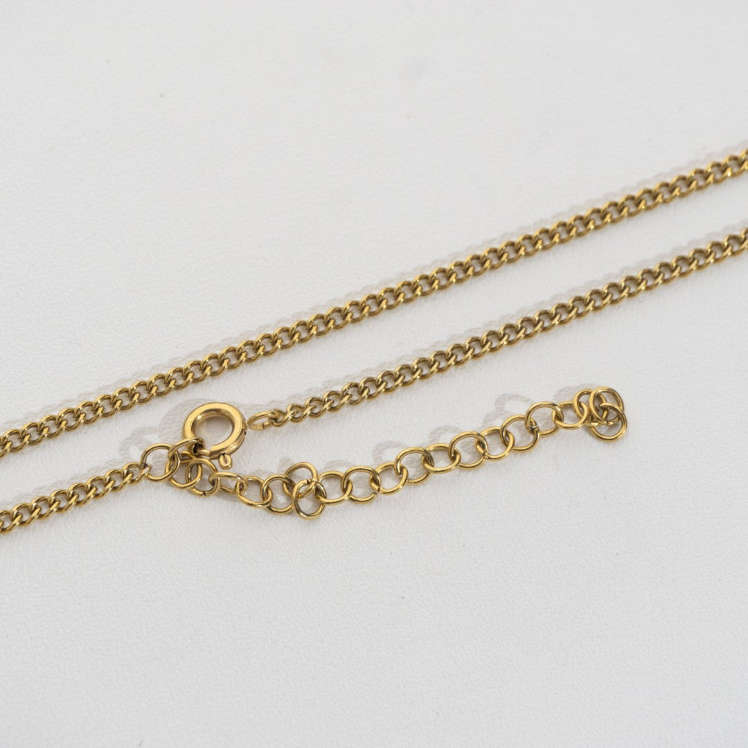 (2.2mm) Minimalist Curb Chain Necklace Stainless Steel PVD Gold Plated Rantai Pipih Kalung Hypoallergenic