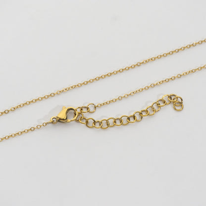 (46+5cm) Dainty Rolo Chain Necklace Stainless Steel PVD Gold Plated Rantai Kalung Tipis Hypoallergenic