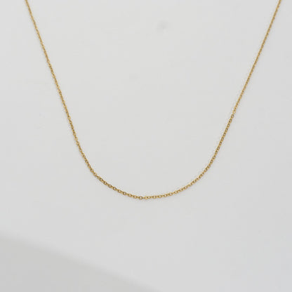 (46+5cm) Dainty Rolo Chain Necklace Stainless Steel PVD Gold Plated Rantai Kalung Tipis Hypoallergenic