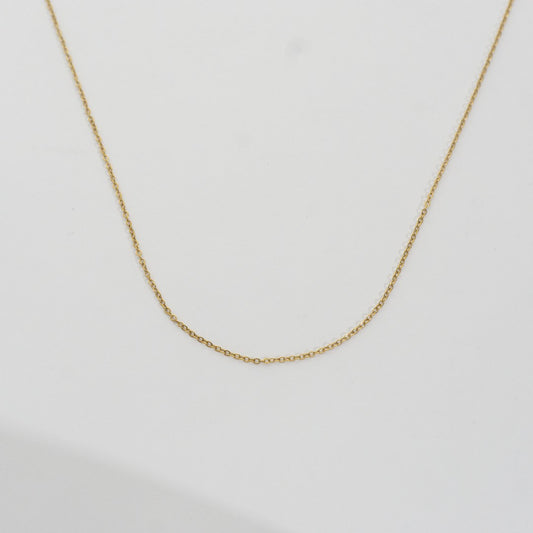 (46+5cm) Dainty Rolo Chain Necklace Stainless Steel PVD Gold Plated Rantai Kalung Tipis Hypoallergenic