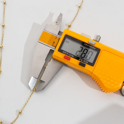 (43+5cm) Satellite Bead Cable Chain Necklace Stainless Steel PVD Gold Plated Rantai Kalung Biji Lada Hypoallergenic