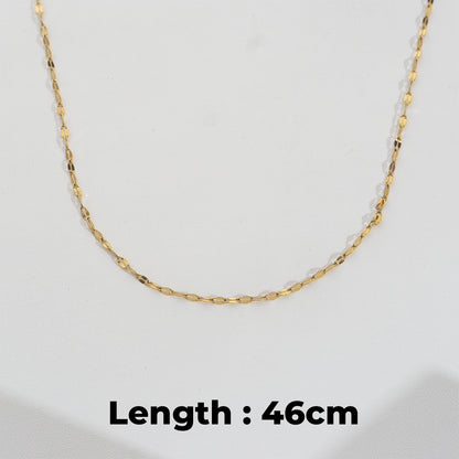 Sunburst Oval Chain Necklace Stainless Steel PVD Gold Plated Rantai Kalung Pecah Kopi Hypoallergenic