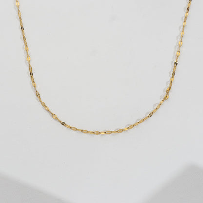 Sunburst Oval Chain Necklace Stainless Steel PVD Gold Plated Rantai Kalung Pecah Kopi Hypoallergenic