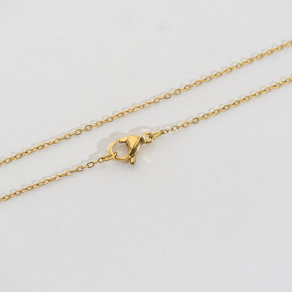 (43.5cm) Dainty Rolo Chain Necklace Stainless Steel PVD Gold Plated Rantai Kalung Hypoallergenic
