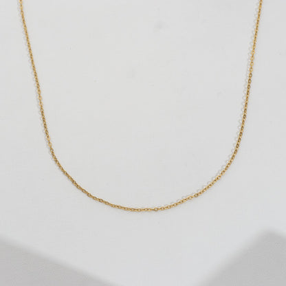 (43.5cm) Dainty Rolo Chain Necklace Stainless Steel PVD Gold Plated Rantai Kalung Hypoallergenic