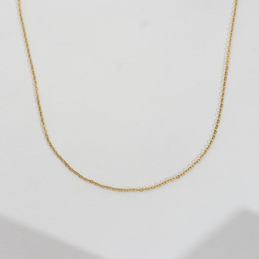 (43.5cm) Dainty Rolo Chain Necklace Stainless Steel PVD Gold Plated Rantai Kalung Hypoallergenic