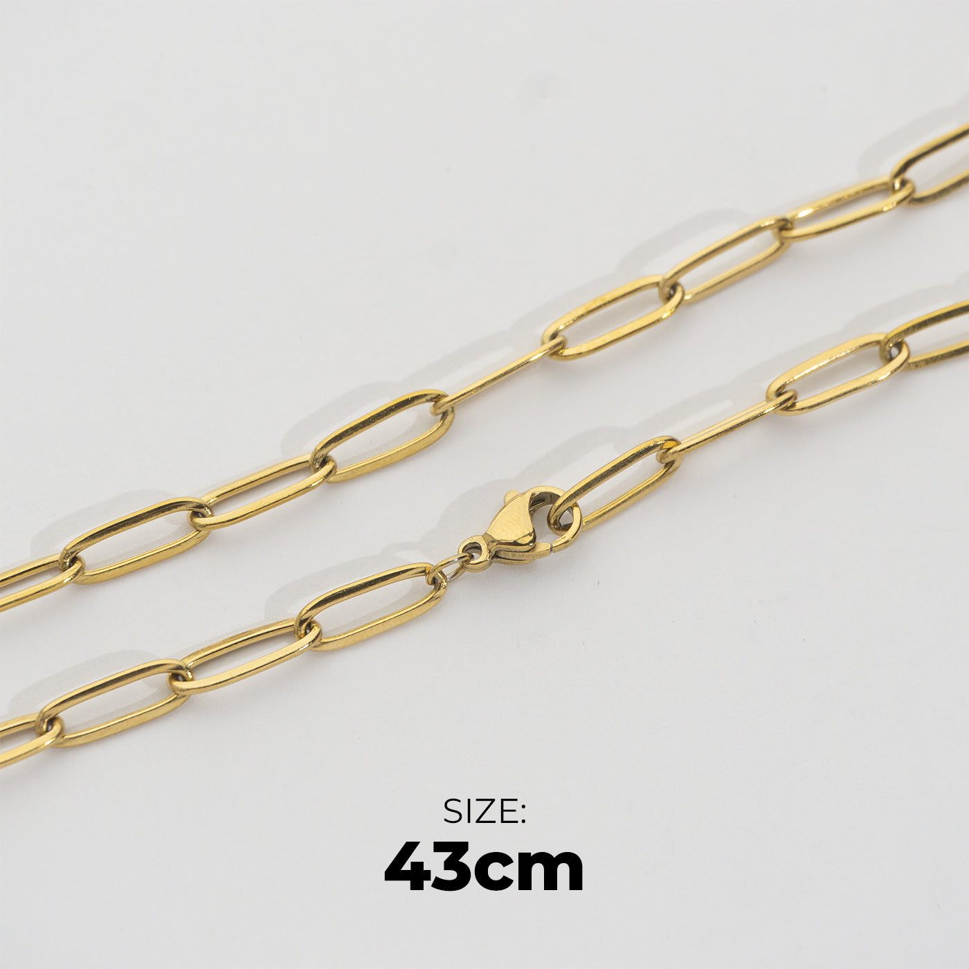 Minimalist Oval Paperclip Necklace Stainless Steel PVD Gold Plated Rantai Kalung Paperclip Oval Hypoallergenic