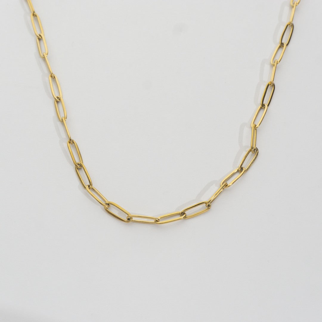 Minimalist Oval Paperclip Necklace Stainless Steel PVD Gold Plated Rantai Kalung Paperclip Oval Hypoallergenic