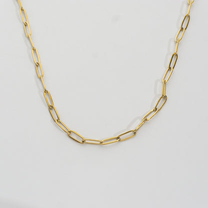 Minimalist Oval Paperclip Necklace Stainless Steel PVD Gold Plated Rantai Kalung Paperclip Oval Hypoallergenic