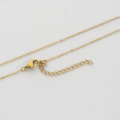 (43.5+5 cm) Minimalist Rolo Chain Necklace Stainless Steel PVD Gold Plated Rantai Kalung Tipis Hypoallergenic