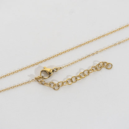 (44+5.5cm) Dainty Rolo Chain Necklace Stainless Steel PVD Gold Plated Rantai Kalung Hypoallergenic