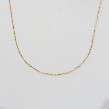 (44+5.5cm) Dainty Rolo Chain Necklace Stainless Steel PVD Gold Plated Rantai Kalung Hypoallergenic