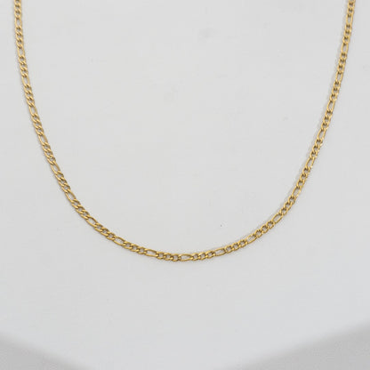 (44+3cm) Figaro Chain Necklace Stainless Steel PVD Gold Plated Rantai Kalung Figaro Hypoallergenic