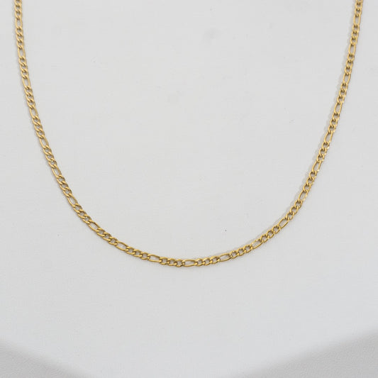 (44+3cm) Figaro Chain Necklace Stainless Steel PVD Gold Plated Rantai Kalung Figaro Hypoallergenic
