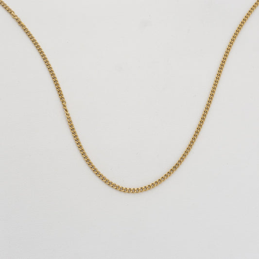 (2mm) Gold Curb Chain Necklace Stainless Steel PVD Gold Plated Rantai Kalung Hypoallergenic