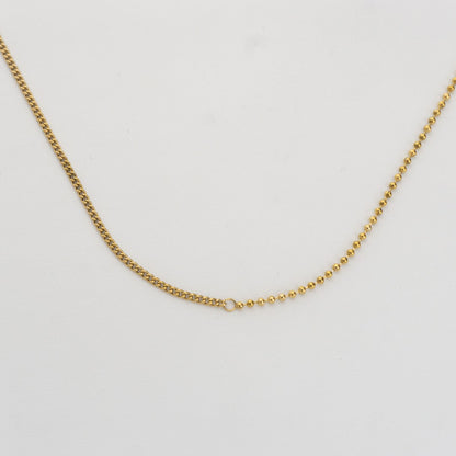 2 Style Buble Curb Chain Necklace Stainless Steel PVD Gold Plated Rantai Kalung Bola Pipih Hypoallergenic