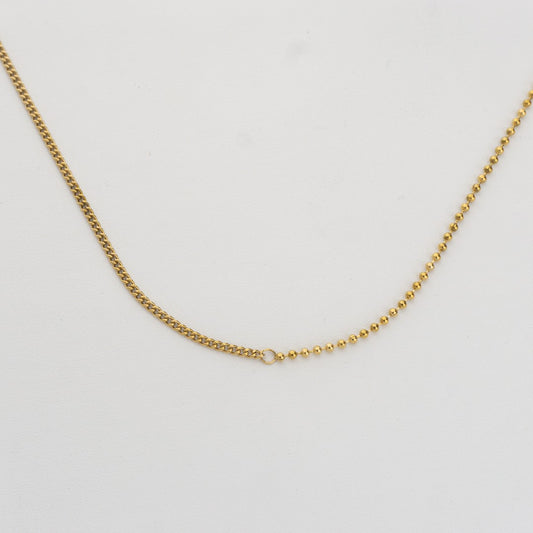 2 Style Buble Curb Chain Necklace Stainless Steel PVD Gold Plated Rantai Kalung Bola Pipih Hypoallergenic