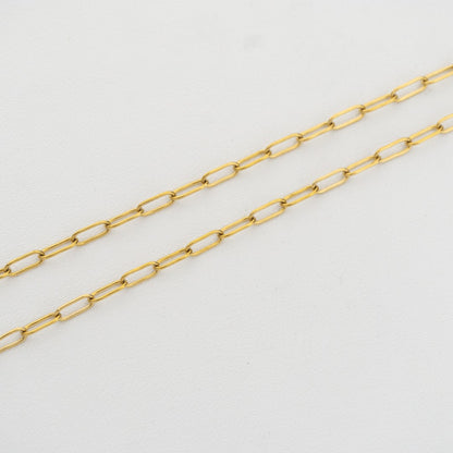 Paperclip Chain For DIY Necklace Stainless Steel PVD Gold Plated Rantai Kalung DIY Hypoallergenic