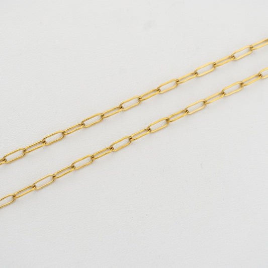 Paperclip Chain For DIY Necklace Stainless Steel PVD Gold Plated Rantai Kalung DIY Hypoallergenic