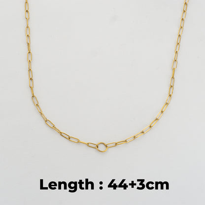 Paperclip Chain For DIY Necklace Stainless Steel PVD Gold Plated Rantai Kalung DIY Hypoallergenic