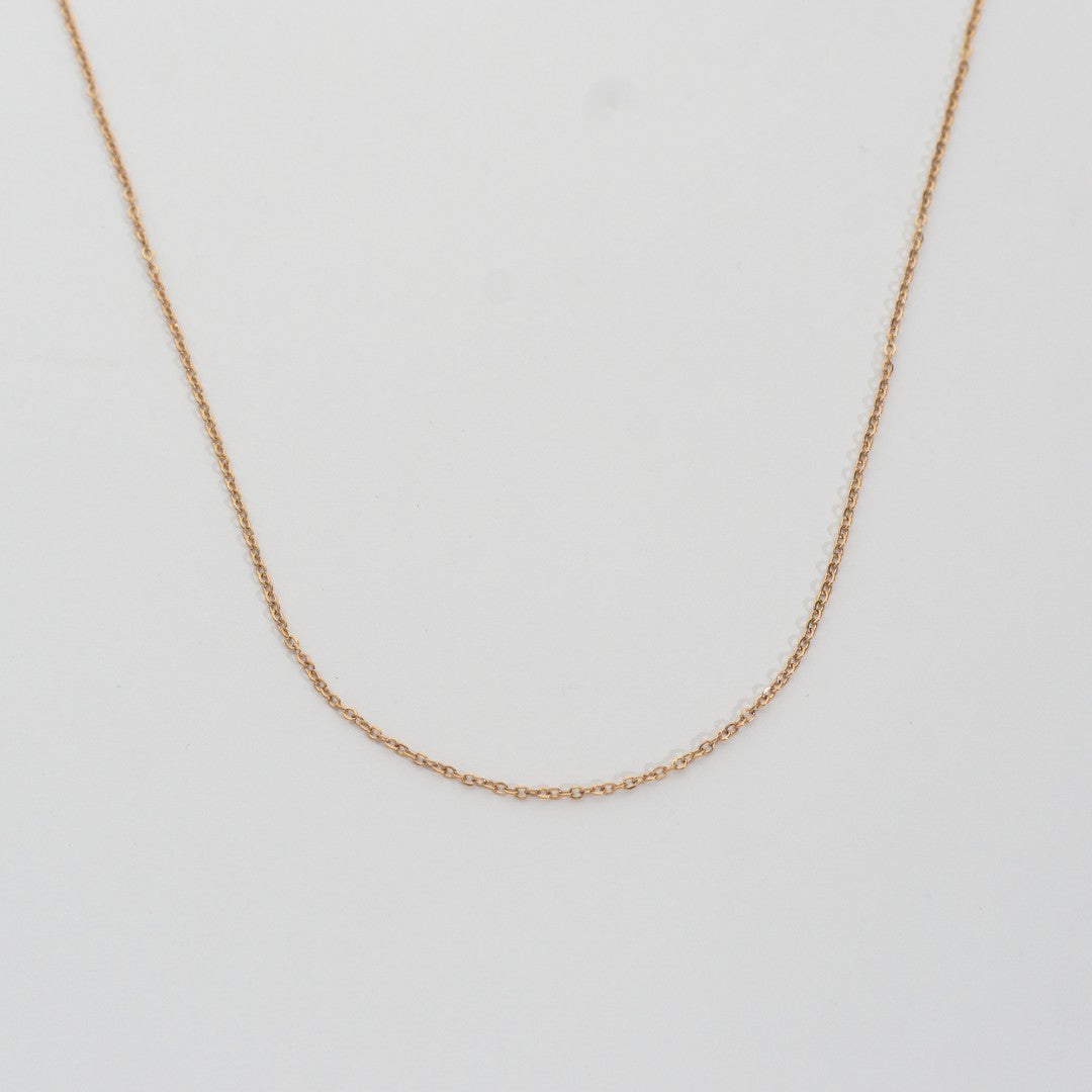 (41+5cm) Rosegold Rolo Chain Necklace Stainless Steel PVD Gold Plated Rantai Kalung Rolo Hypoallergenic